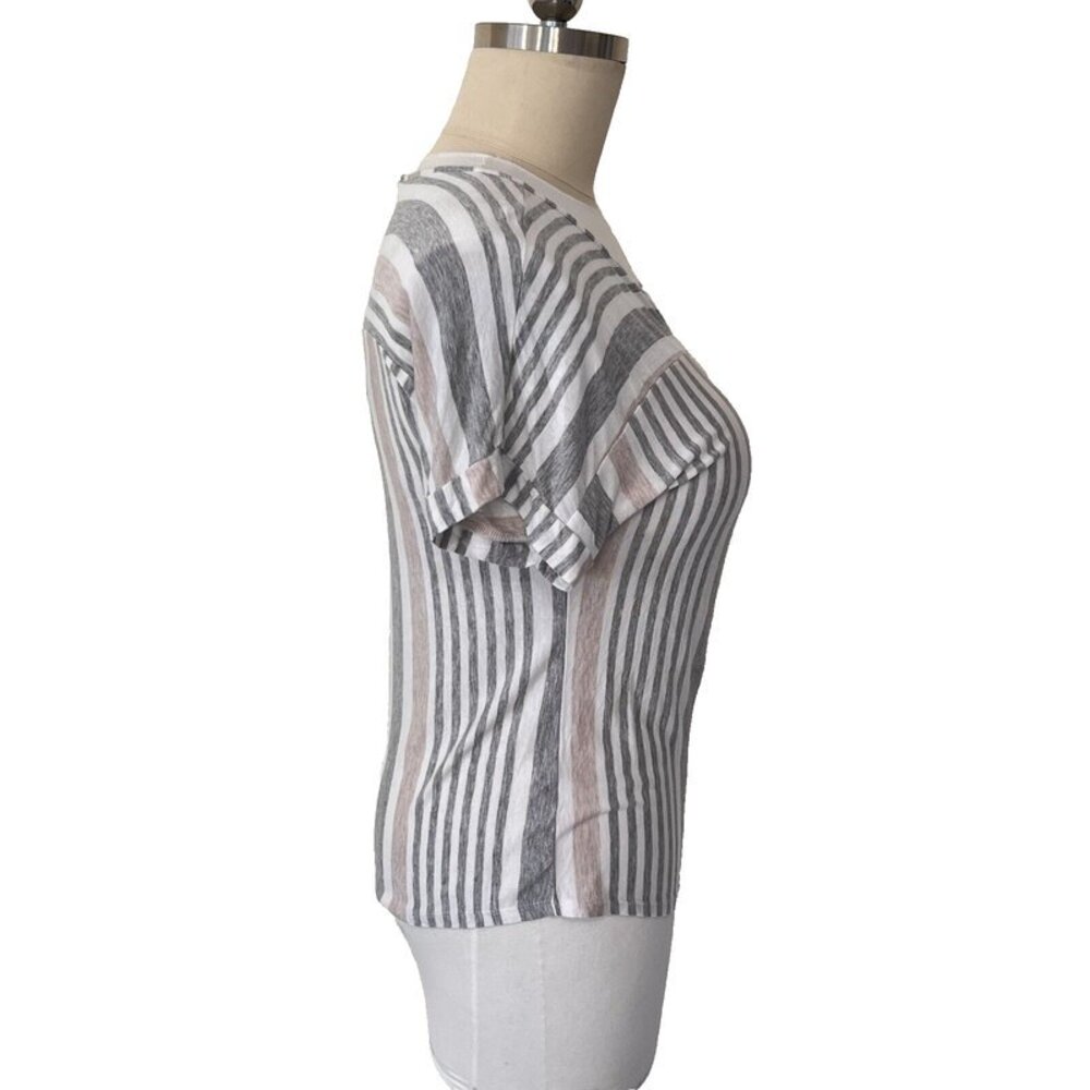 Late August - Grey, Beige, Tan Short Sleeve Dolman Top L - Picture 3 of 12